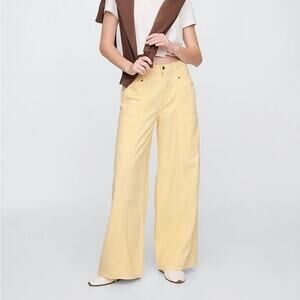 GAP Women's Yellow Baggy Mid Rise Ultra Soft Denim Jean Size 28 x 6T NWT